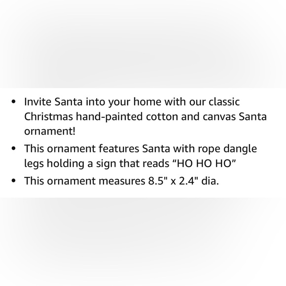 ▪️NWT Mud Pie Holiday Santa Christmas Ornament-Ho Ho Ho - Picture 4 of 5
